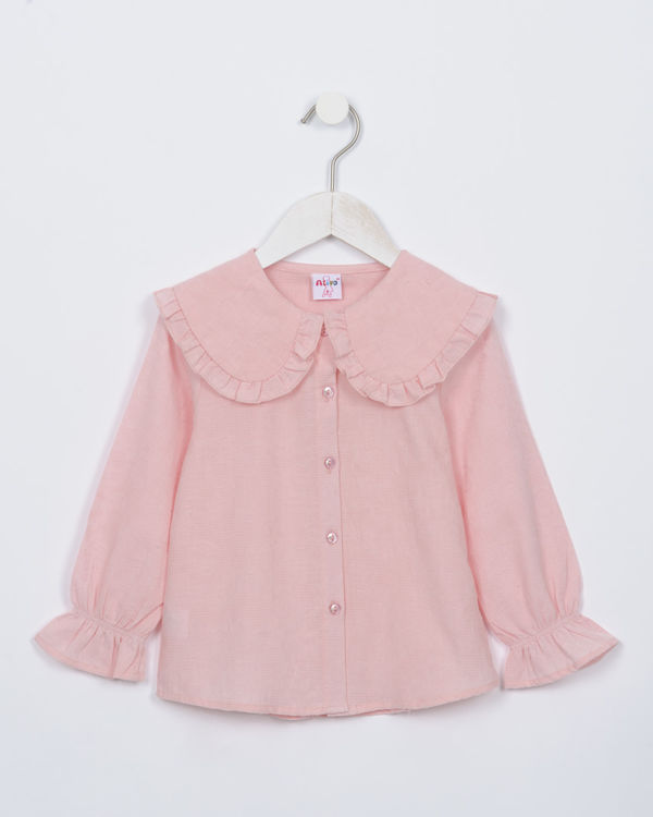 Picture of ND7049 SMART PETER PAN COLLAR GIRLS SHIRT IN PINK